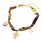 Madeline Love Burgundy, Gold Boho Metal Cross Square Pearl Floral Oval Charm Fabric Necklace - Necklaces - desc