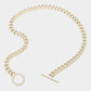 Madeline Love Gold 14K Gold Plated CZ Stone Paved Toggle Necklace - Necklaces - desc