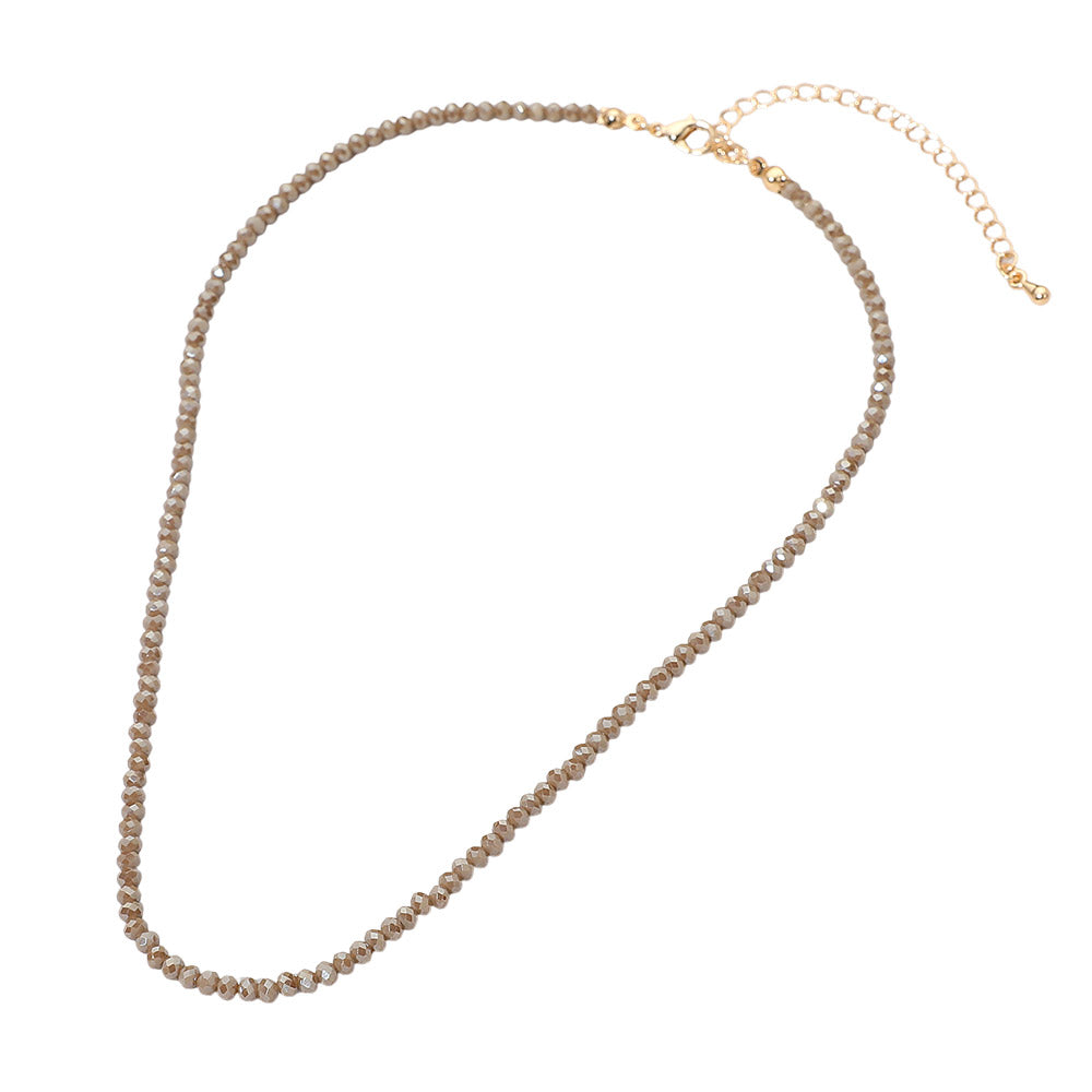Madeline Love Brown Faceted Beaded Necklace - Necklaces - desc