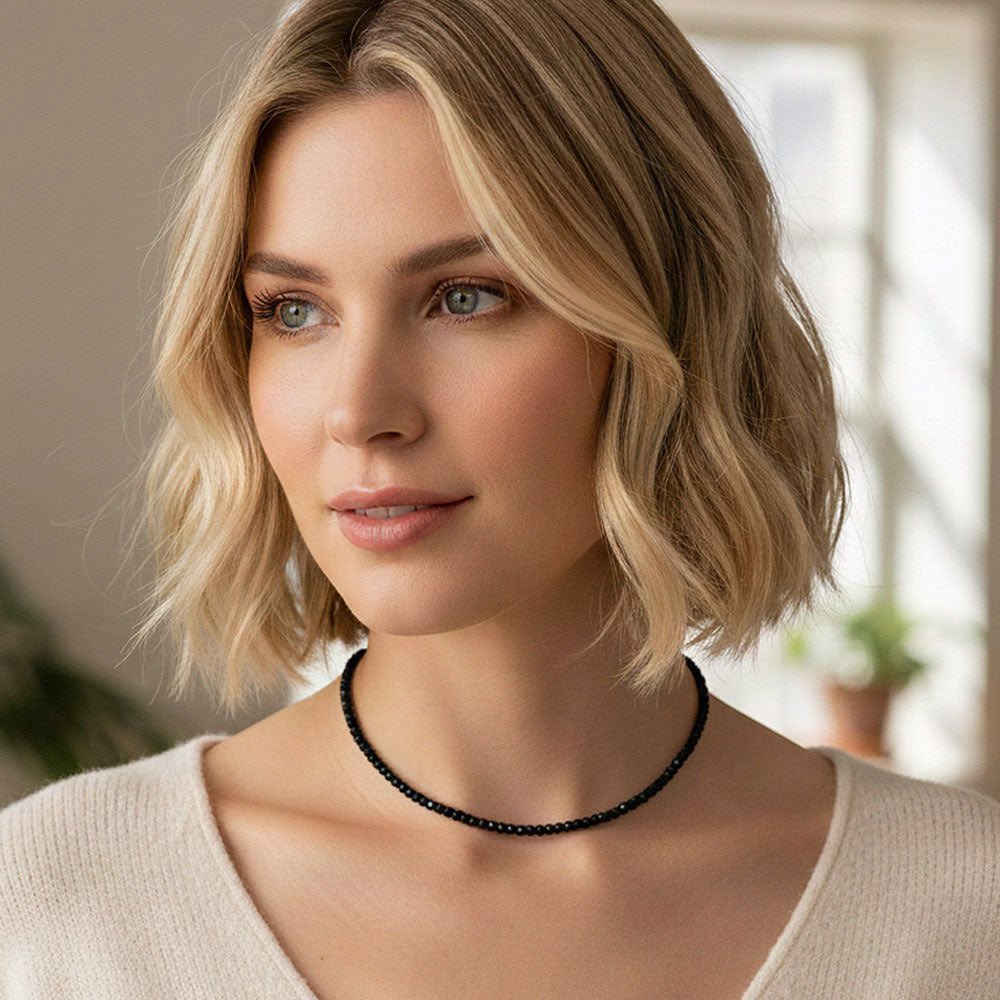 Madeline Love Jet Black Faceted Beaded Necklace - Necklaces