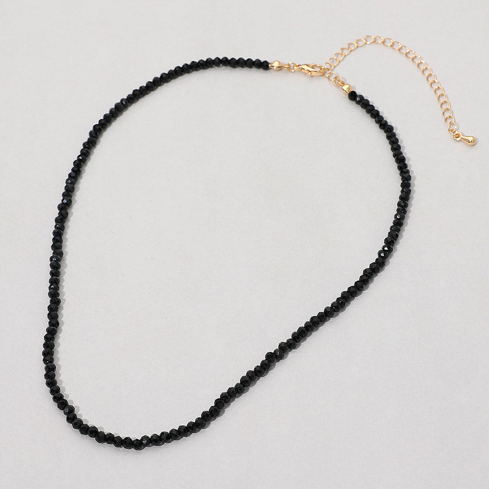 Madeline Love Jet Black Faceted Beaded Necklace - Necklaces - desc