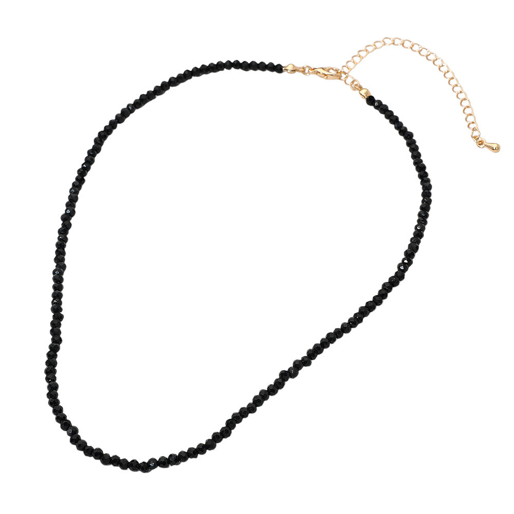 Madeline Love Jet Black Faceted Beaded Necklace - Necklaces - extra