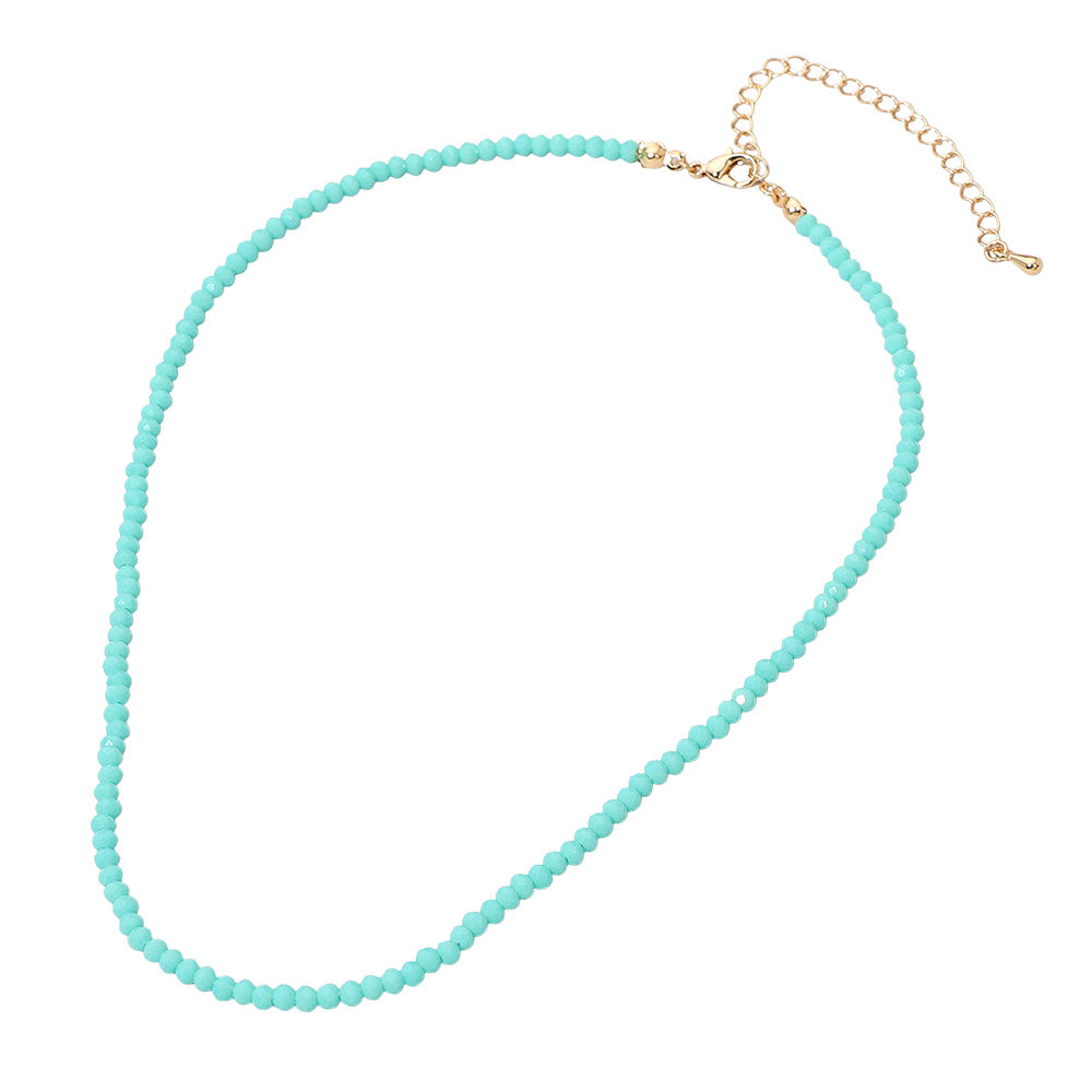 Madeline Love Turquoise Faceted Beaded Necklace - Necklaces - desc