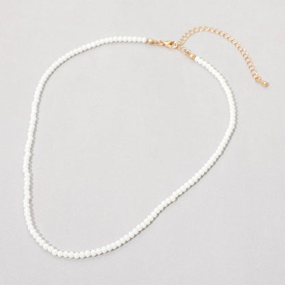 Madeline Love White Faceted Beaded Necklace - Necklaces