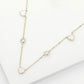 Enamel Heart Stone Bezek Station Necklace - Cream Gold - Necklaces