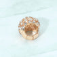 Madeline Love Pink&Green Rhinestone Paved Dome Stretch Statement Ring - Hair Accessories - extra