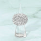Madeline Love Clear, Rhodium Rhinestone Paved Dome Stretch Statement Ring - Hair Accessories