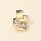 Madeline Love Gold Geometric Textured Metal Accent Stretch RIng - Hair Accessories