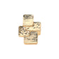 Madeline Love Gold Geometric Textured Metal Accent Stretch RIng - Hair Accessories - desc
