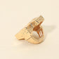 Madeline Love Gold Geometric Textured Metal Accent Stretch RIng - Hair Accessories - extra