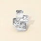 Madeline Love Rhodium Geometric Textured Metal Accent Stretch RIng - Hair Accessories