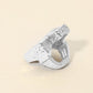 Madeline Love Rhodium Geometric Textured Metal Accent Stretch RIng - Hair Accessories - extra