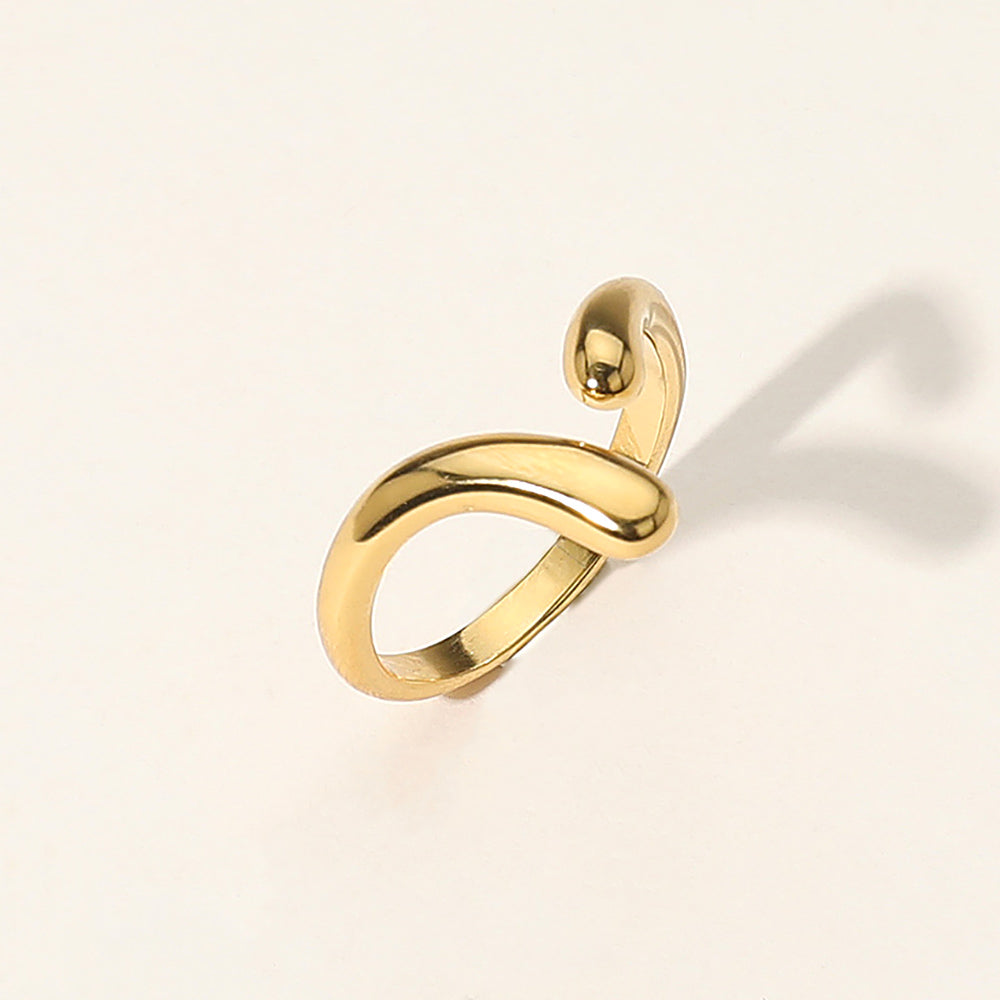 Madeline Love Gold Stainless Steel Minimalist Curved Open Band Ring
