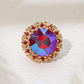 Madeline Love Fuchsia, Gold Round Center Stone Accent Stretch Ring - Hair Accessories