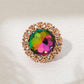 Madeline Love Gold, Vitrail Medium Round Center Stone Accent Stretch Ring - Hair Accessories