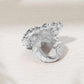 Madeline Love Clear, Rhodium Heart Crystal Cluster Embellished Statement Stretch Ring - Hair Accessories - extra