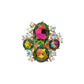 Madeline Love Gold, Vitrail Medium Oval Round Stone Cluster Statement Stretch Ring - Hair Accessories - desc