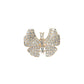 Madeline Love Clear, Gold Rhinestone Pave Butterfly Accent Stretch Ring - Hair Accessories - desc