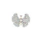 Madeline Love AB, Silver Rhinestone Pave Butterfly Accent Stretch Ring - Hair Accessories - desc