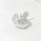 Madeline Love AB, Silver Rhinestone Pave Butterfly Accent Stretch Ring - Hair Accessories - extra