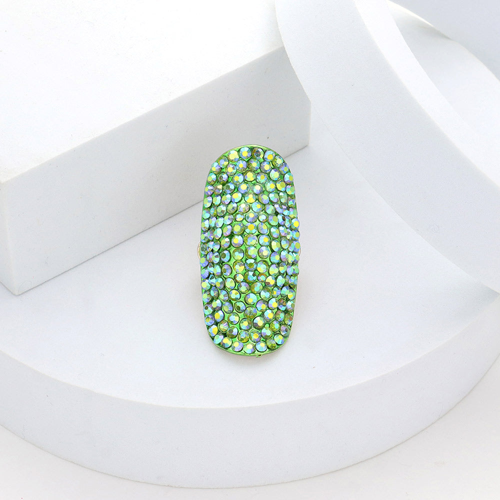 Madeline Love Default Crystal Rhinestone Pave Stretch Cocktail Ring