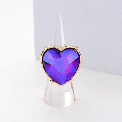 Heart Stone Accented Stretch Ring