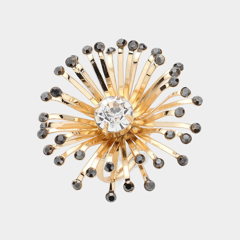 Madeline Love Gold Stone Pointed Starburst Adjustable Ring - Jewelry