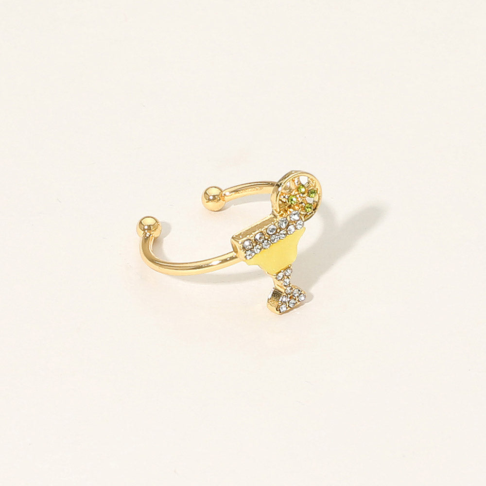 Madeline Love Gold SECRET BOX_Genuine Gold Dipped Stone Pave Cocktail Glass Accent Adjustable Ring - Hair Accessories - extra