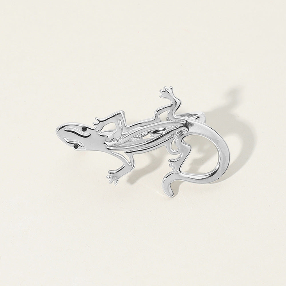 Madeline Love Rhodium SECRET BOX_Sterling Silver Dipped Lizard Two Finger Ring - Hair Accessories