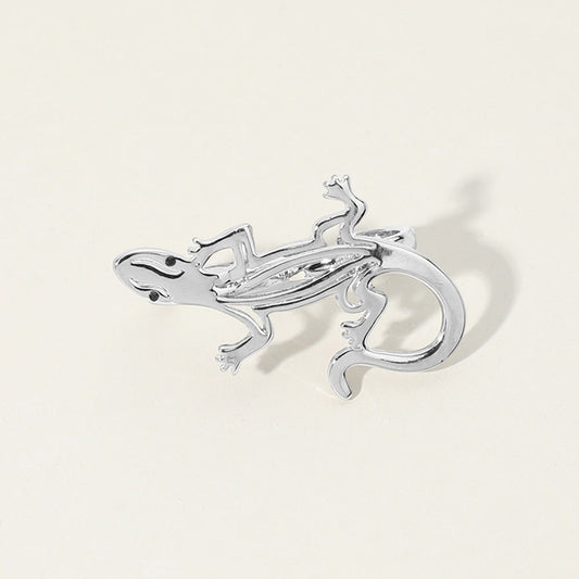 Madeline Love Rhodium SECRET BOX_Sterling Silver Dipped Lizard Two Finger Ring - Hair Accessories