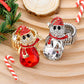 Madeline Love Gold, Red Snowman Teardrop Stone Accented Stretch Ring - Hair Accessories - extra