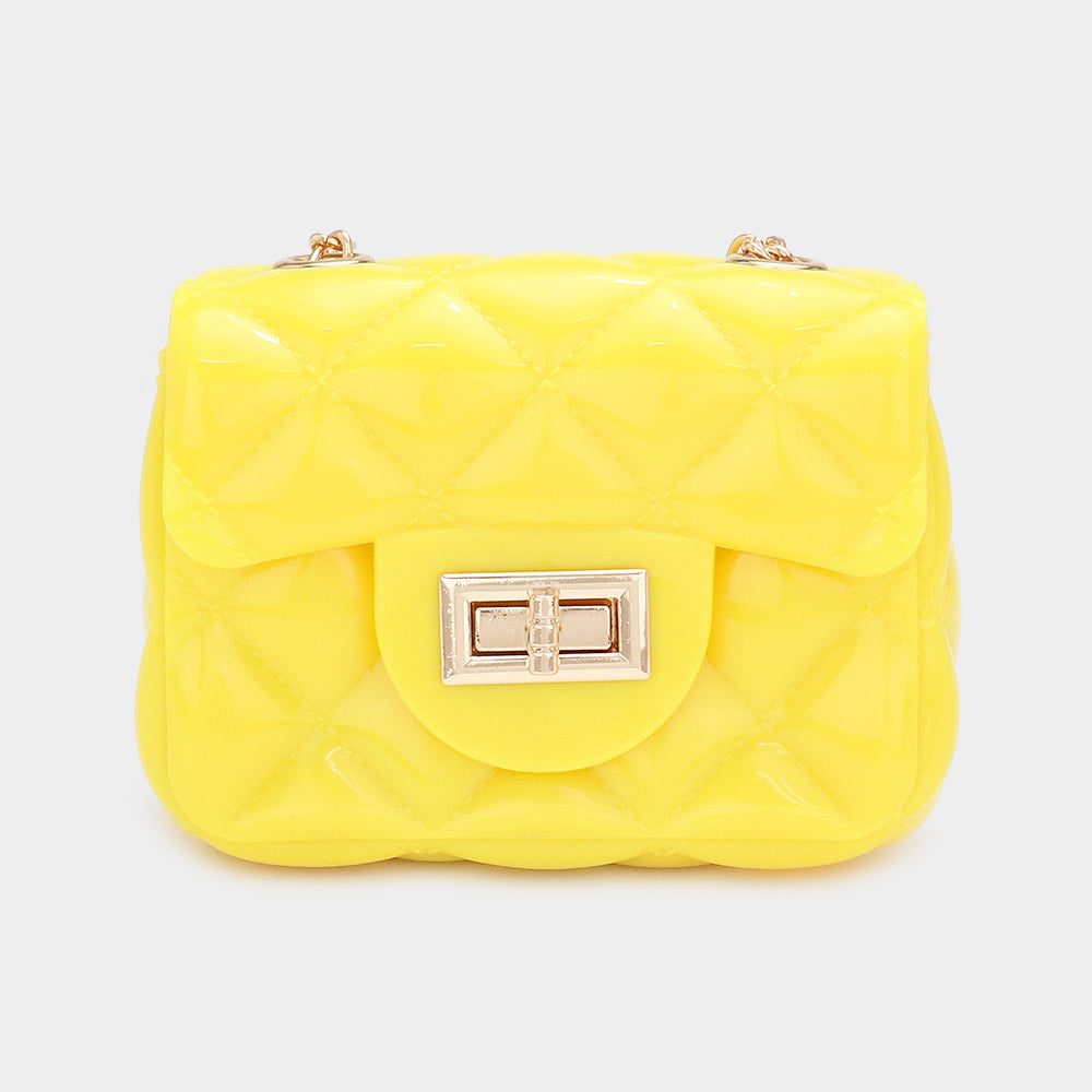 Madeline Love Yellow Quilted Jelly Mini Micro Crossbody Bag - Bags & Wallets
