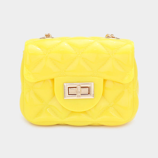 Madeline Love Yellow Quilted Jelly Mini Micro Crossbody Bag - Bags & Wallets