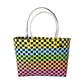Madeline Love Black, Multi Jelly Tube Top Handle Basket Weave Tote Bag / Shoulder Bag - Bags & Wallets - desc