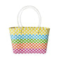 Madeline Love Multi, White Jelly Tube Top Handle Basket Weave Tote Bag / Shoulder Bag - Bags & Wallets - desc