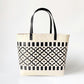 Madeline Love Black Quatrefoil Patterned Basket Weave Tote Bag / Shoulder Bag - Bags & Wallets