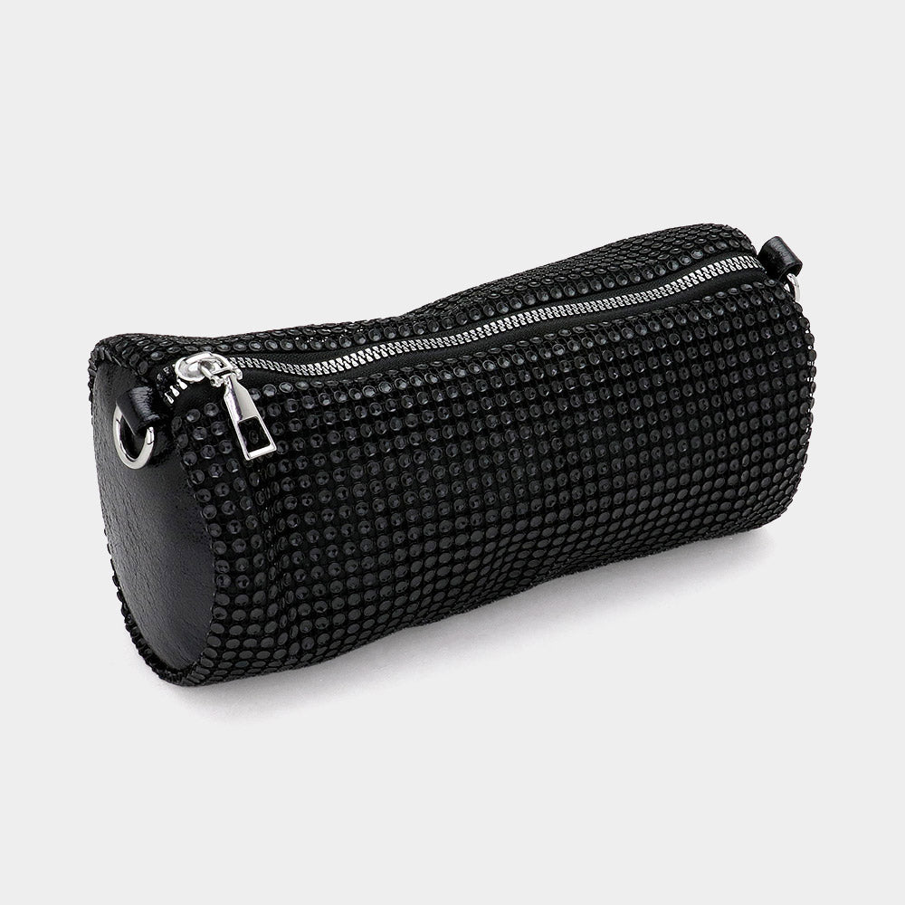 Madeline Love Black Bling Studded Round Mini Crossbody Bag - Bags & Wallets