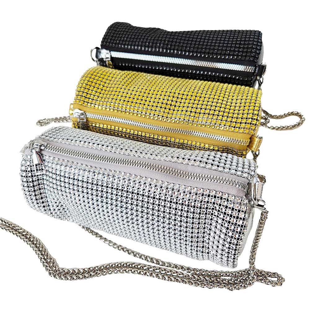 Madeline Love Silver Bling Studded Round Mini Crossbody Bag - Bags & Wallets - extra