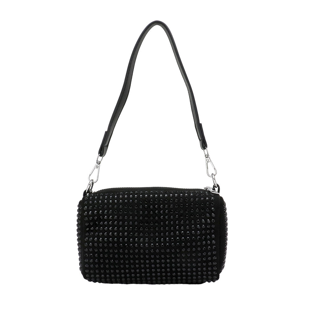 Madeline Love AB, White Bling Studded Mini Hand Bag / Crossbody Bag - Bags & Wallets - extra
