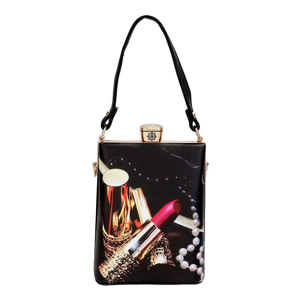 Madeline Love Multi Lipstick Printed Top Handle Mini Bag / Crossbody Bag - Bags & Wallets - desc