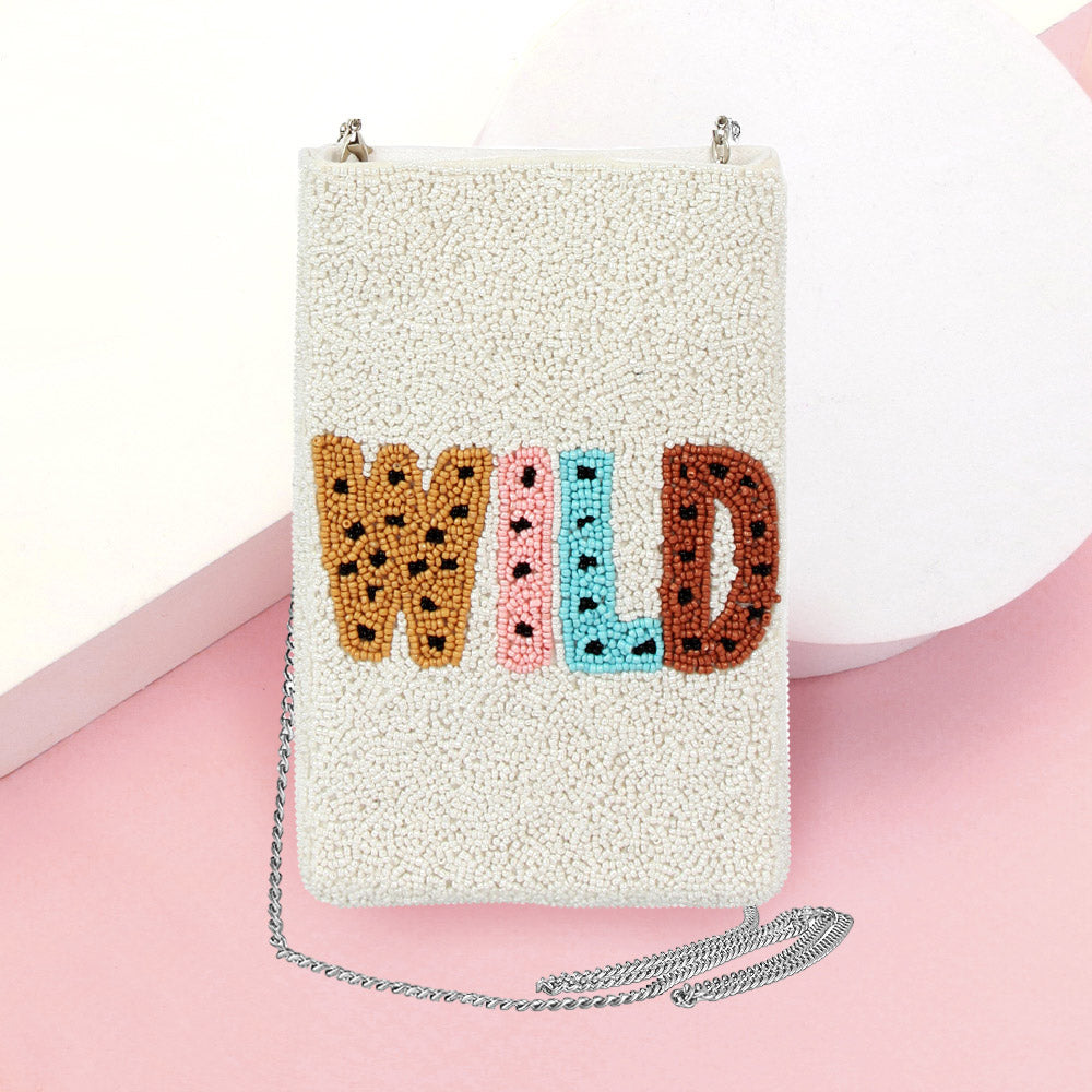 Madeline Love White Wild Message Seed Beaded Crossbody Bag - Bags & Wallets