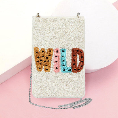 Madeline Love White Wild Message Seed Beaded Crossbody Bag - Bags & Wallets