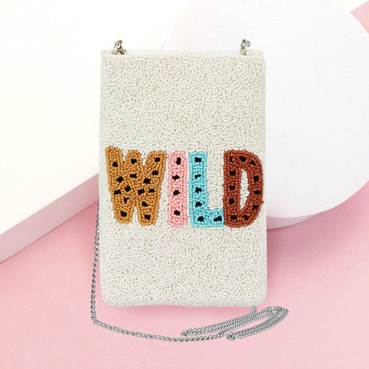 Madeline Love White Wild Message Seed Beaded Crossbody Bag - Bags & Wallets