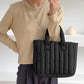 Madeline Love Black Quilted Padded Hand Bag / Tote Bag - Bags & Wallets