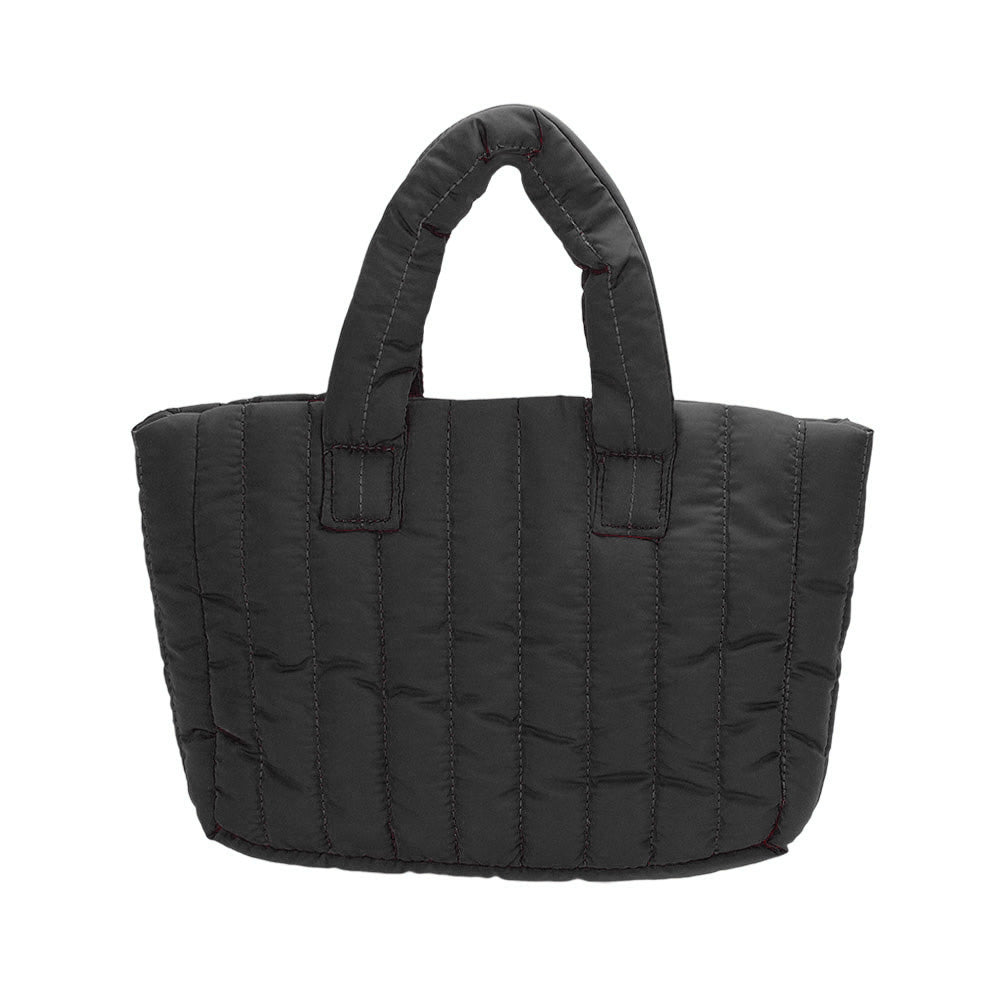 Madeline Love Black Quilted Padded Hand Bag / Tote Bag - Bags & Wallets - desc