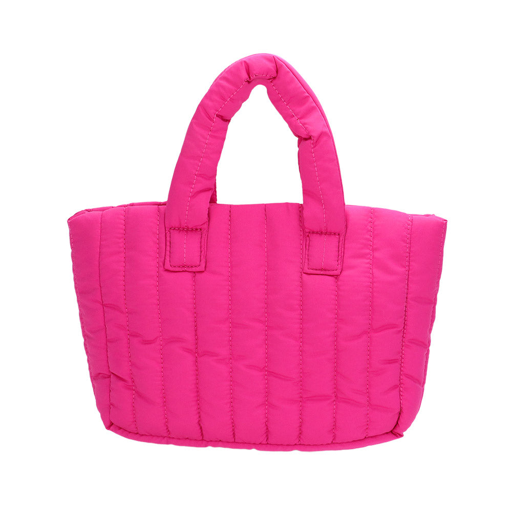 Madeline Love Fuchsia Quilted Padded Hand Bag / Tote Bag - Bags & Wallets - desc