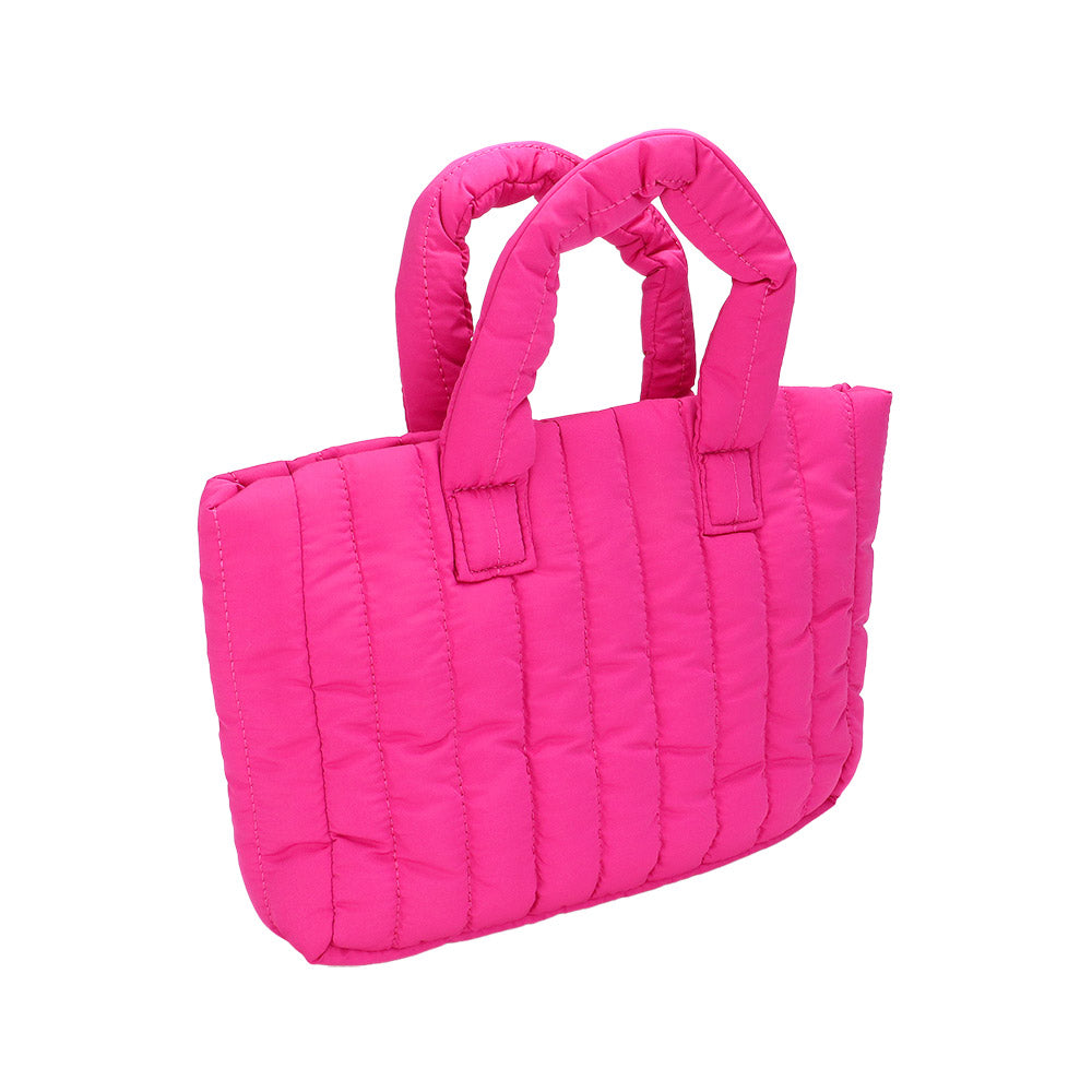 Madeline Love Fuchsia Quilted Padded Hand Bag / Tote Bag - Bags & Wallets - extra
