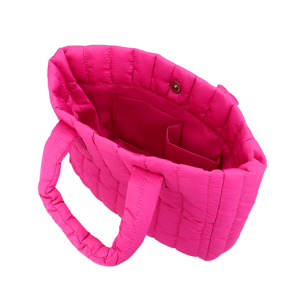 Madeline Love Fuchsia Quilted Padded Hand Bag / Tote Bag - Bags & Wallets - extra