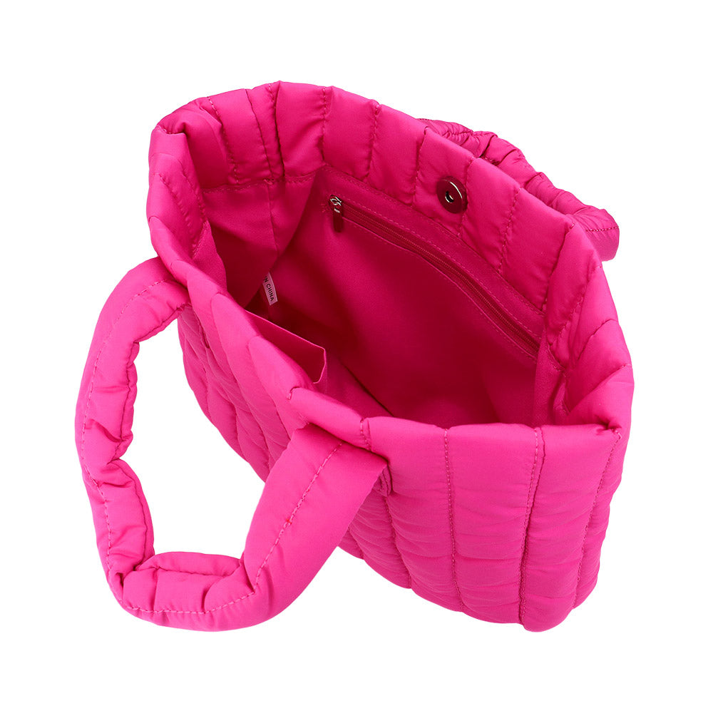 Madeline Love Fuchsia Quilted Padded Hand Bag / Tote Bag - Bags & Wallets - extra