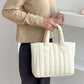 Madeline Love White Quilted Padded Hand Bag / Tote Bag - Bags & Wallets